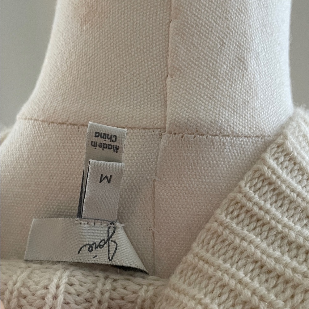 Joie Cream Sweater Medium Cashmere Wool - Picture 6 of 7